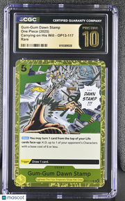 2025 One Piece Carrying On His Will Gum-Gum Dawn Stamp CGC 10 #OP13-117 Pristine