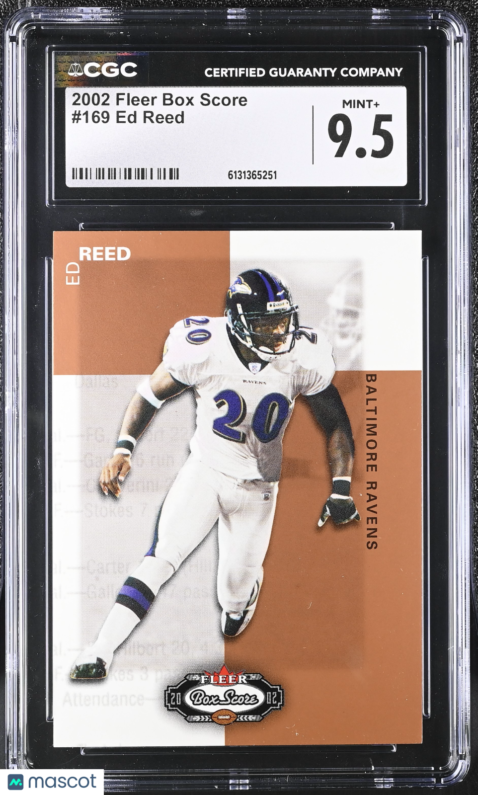 2002 Fleer Box Score Ed Reed Rookie #169 CGC 9.5 Baltimore Ravens