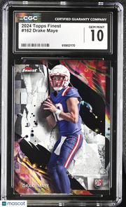2024 Topps Finest Drake Maye Rookie #162 CGC 10 New England Patriots