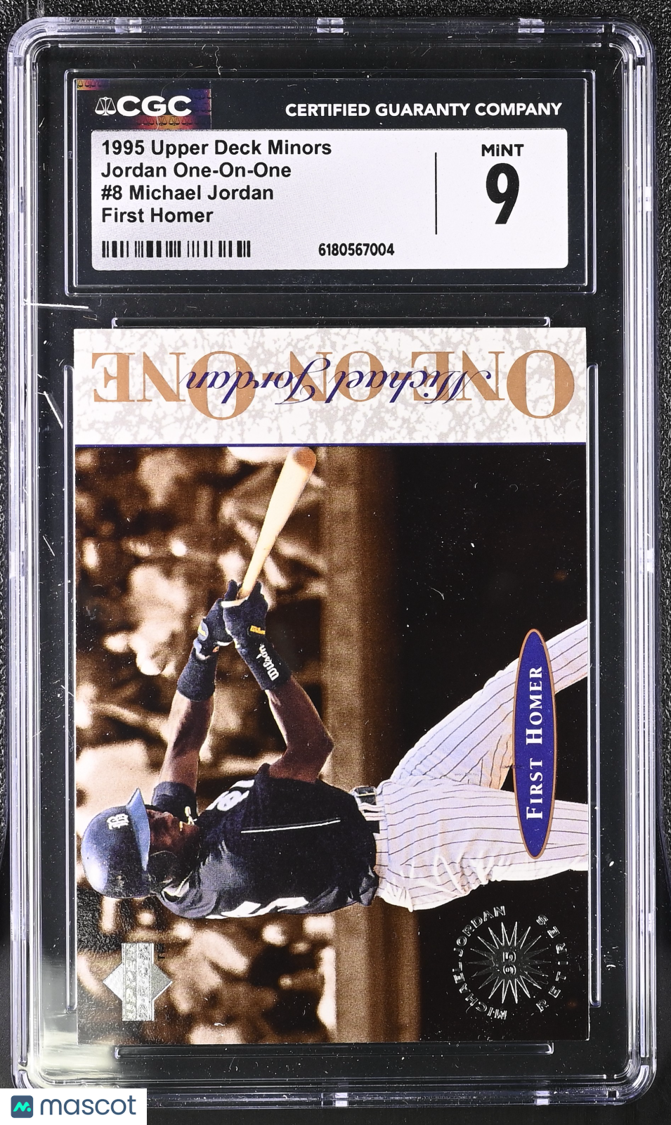 1995 Upper Deck Minors Michael Jordan First Homer Rookie One-On-One #8 CGC 9