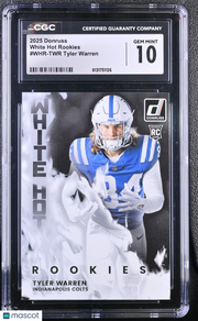 2025 Donruss Tyler Warren White Hot Rookies #WHR-TWR CGC 10