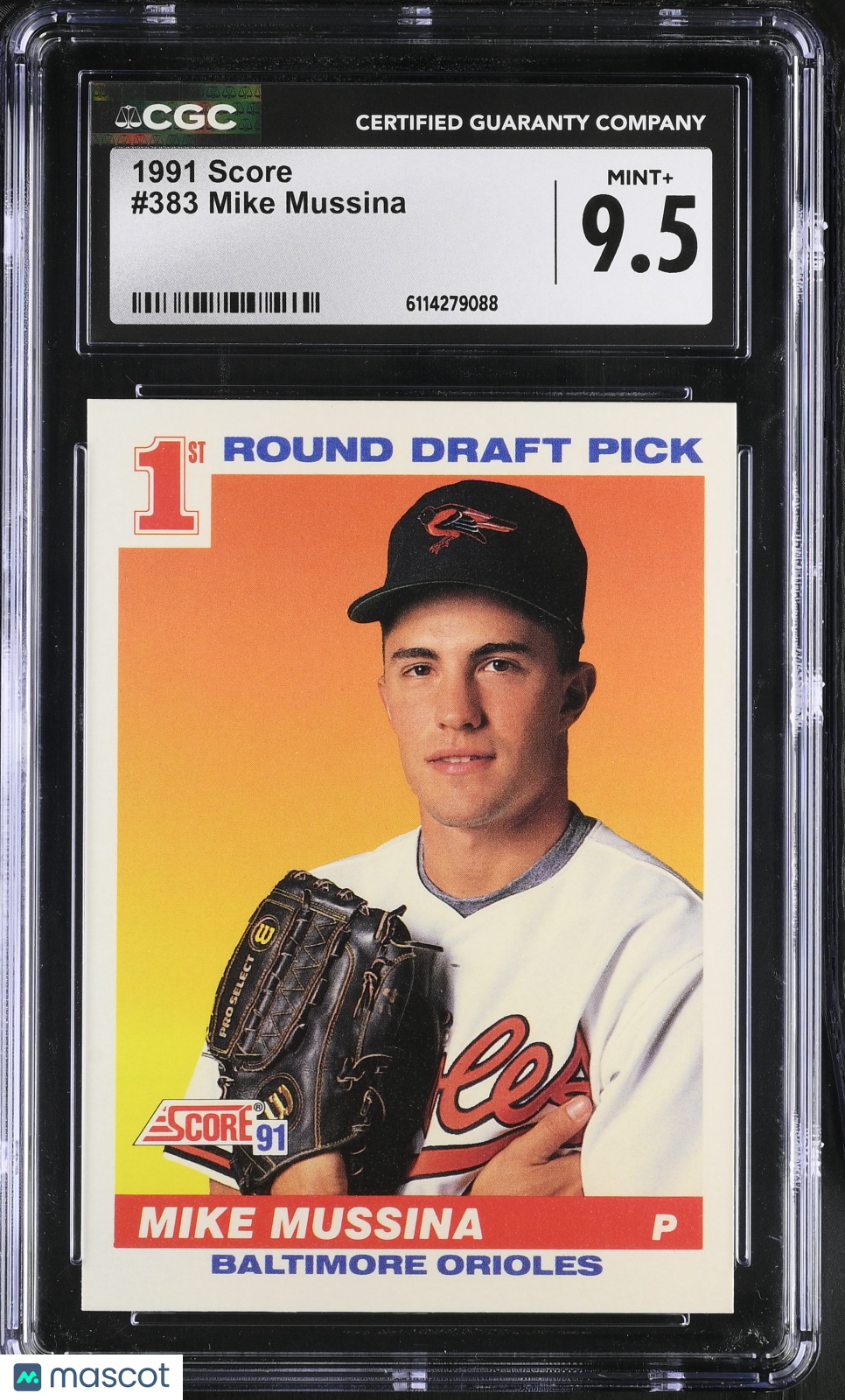 1991 Score Mike Mussina #383 CGC 9.5