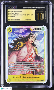 One Piece Premium Booster: Best Kouzuki Momonosuke CGC 10 #OP06-107 Pristine