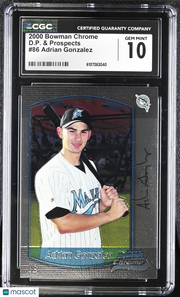 2000 Bowman Chrome Adrian Gonzalez Rookie D.P. & Prospects #86 CGC 10 Marlins