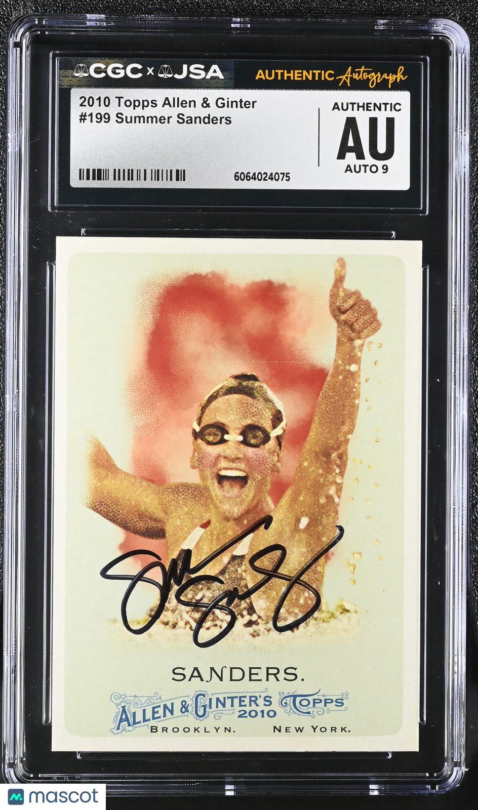 2010 Topps Allen & Ginter Summer Sanders #199 Auto Autograph CGC Authentic JSA