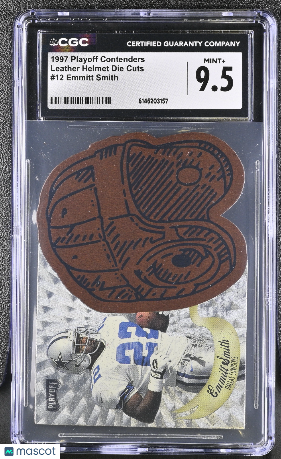 1997 Playoff Contenders Emmitt Smith Leather Helmet Die Cuts #12 CGC 9.5 Cowboys