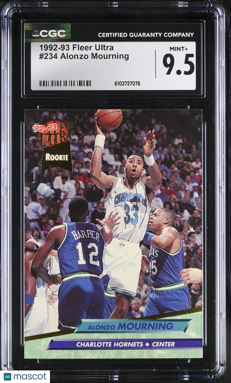 1992-93 Fleer Ultra Alonzo Mourning Rookie #234 CGC 9.5 Charlotte Hornets