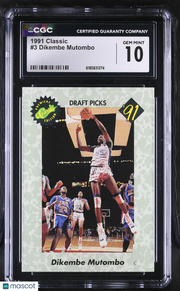 1991 Classic Dikembe Mutombo Rookie #3 CGC 10 Denver Nuggets