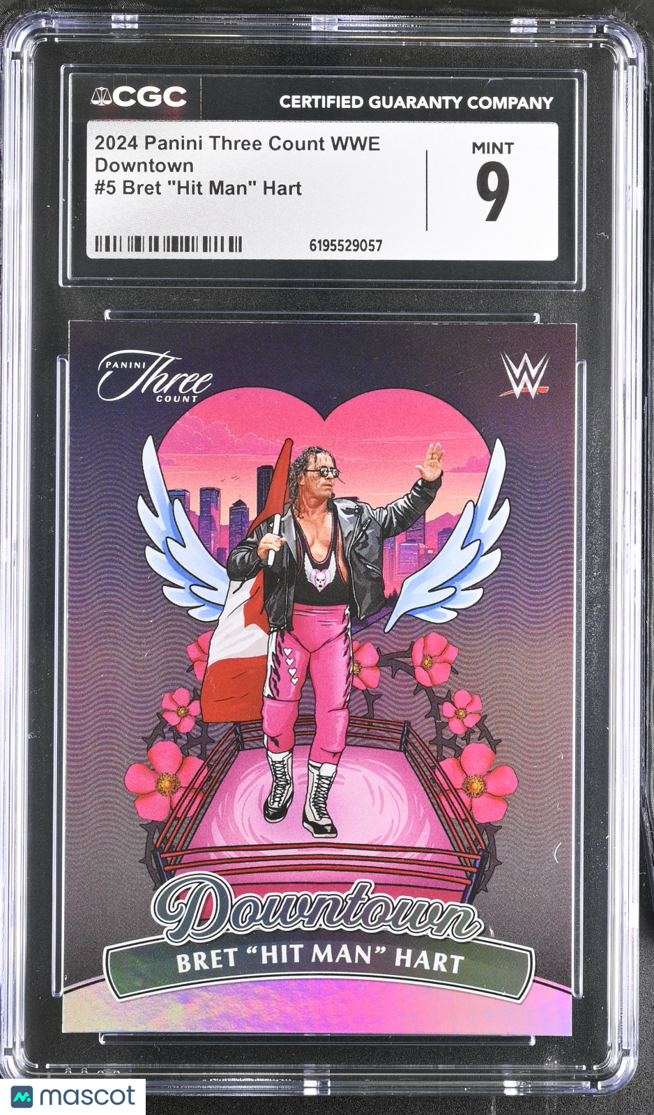 2024 Panini Three Count WWE Bret "Hit Man" Hart Downtown #5 CGC 9
