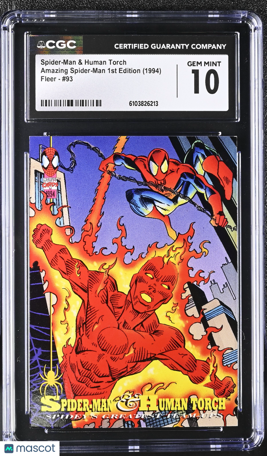 1994 Fleer Amazing Spider-Man Spider-Man & Human Torch #93 CGC 10