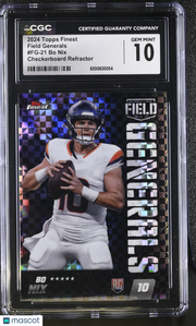 2024 Topps Finest Bo Nix Checkerboard Rookie Field Generals FG-21 CGC 10 Broncos
