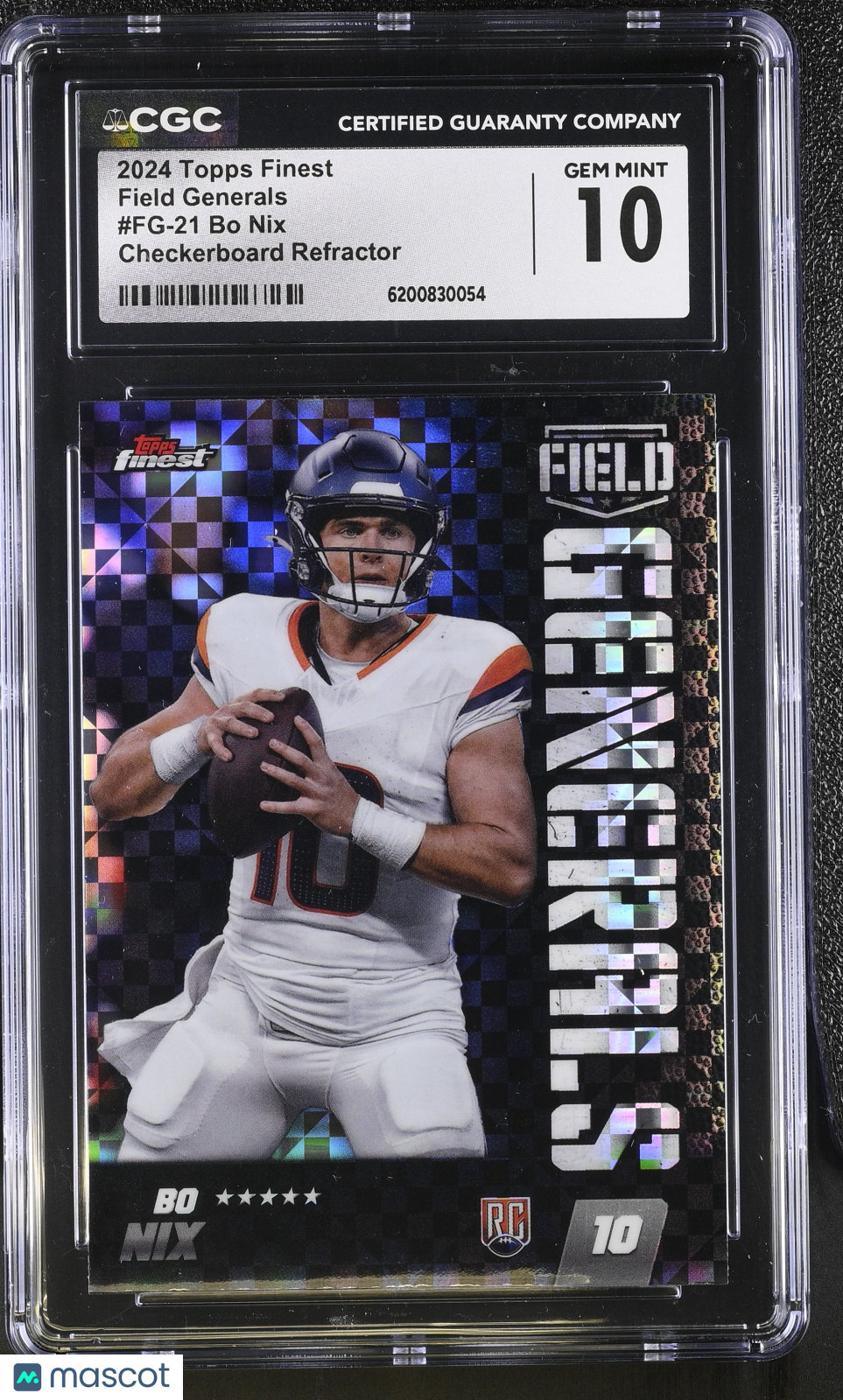 2024 Topps Finest Bo Nix Checkerboard Rookie Field Generals FG-21 CGC 10 Broncos
