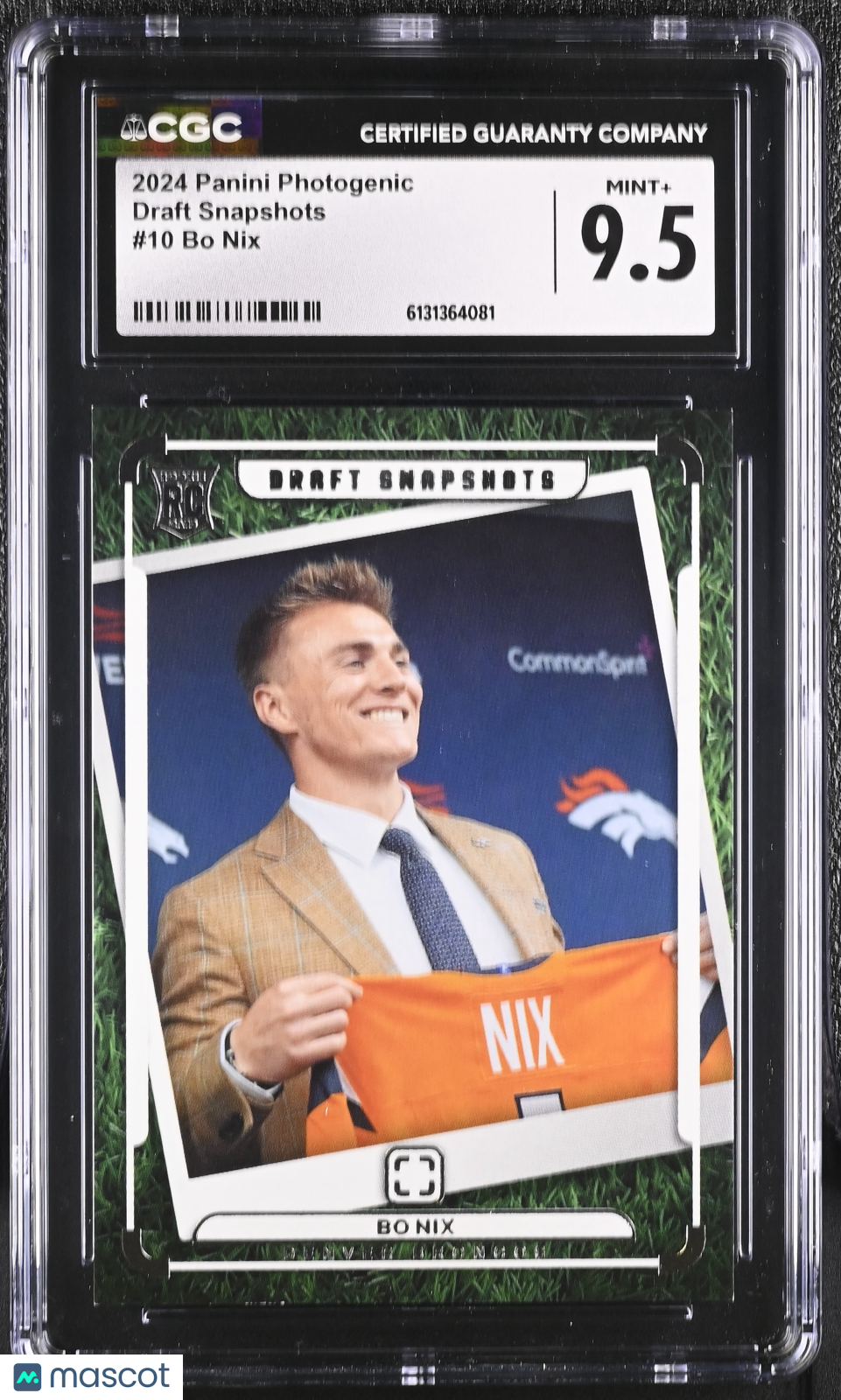 2024 Panini Photogenic Bo Nix Draft Snapshots #10 CGC 9.5