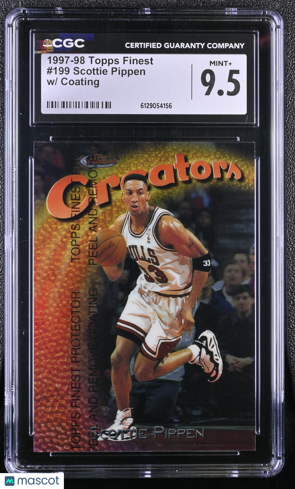 1997-98 Topps Finest Scottie Pippen w/ Coating #199 CGC 9.5 Chicago Bulls