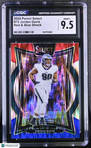 2024 Panini Select Jordan Davis Red & Blue Shock #72 CGC 9.5