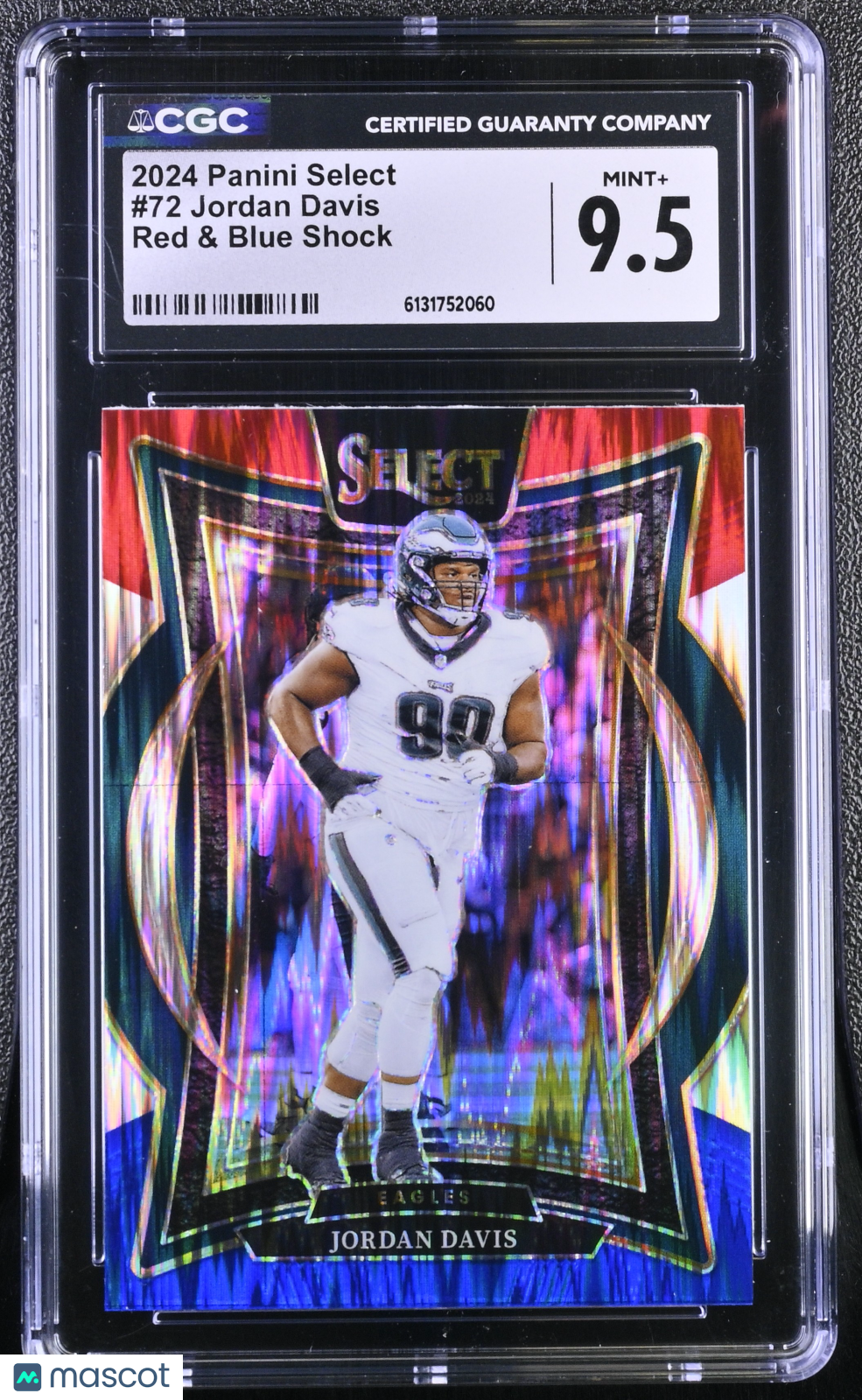 2024 Panini Select Jordan Davis Red & Blue Shock #72 CGC 9.5