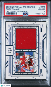 2024 Panini National Treasures Colossal Materials Drake Maye /49 Rookie PSA 8