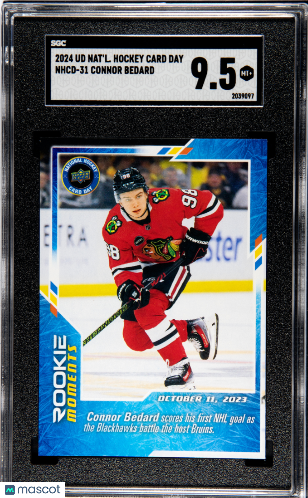 2024 Upper Deck National Hockey Card Day Connor Bedard Rookie #NHCD-31 SGC 9.5