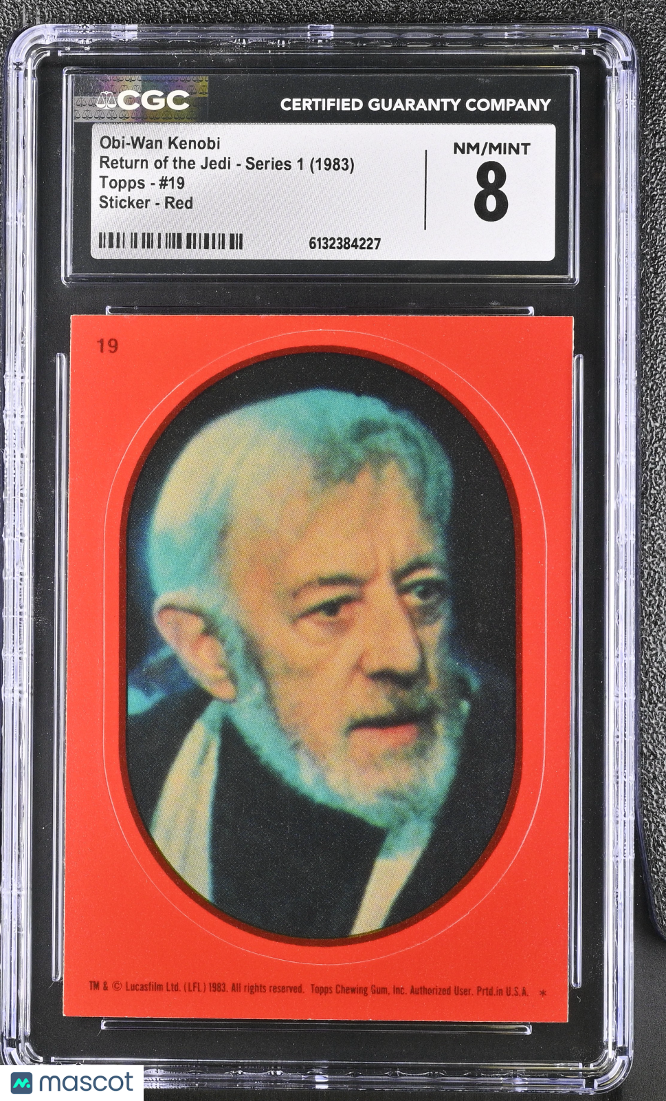 1983 Topps Return Of The Jedi - Series 1 Obi-Wan Kenobi #19 Sticker Red CGC 8
