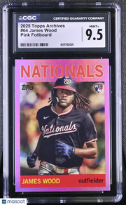 2025 Topps Archives James Wood Pink Foilboard Rookie #64 CGC 9.5 Nationals