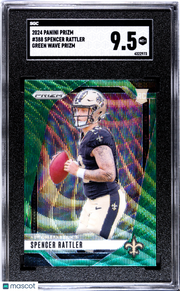 2024 Panini Prizm Spencer Rattler Green Wave Rookie #388 SGC 9.5 Saints