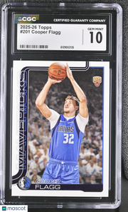 2025-26 Topps Cooper Flagg Rookie #201 CGC 10 Dallas Mavericks