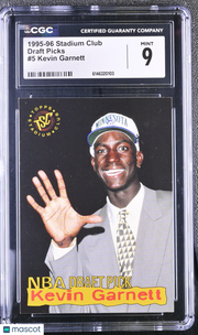1995-96 Stadium Club Kevin Garnett Rookie Draft Picks #5 CGC 9 Timberwolves