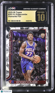 2025-26 Topps VJ Edgecombe Diamante Foil Rookie #203 CGC 10 Philadelphia 76ers