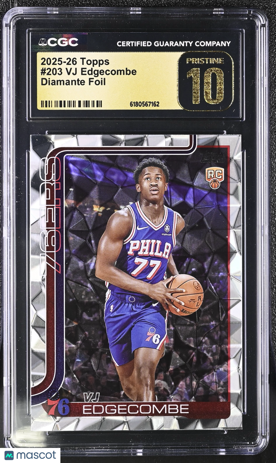 2025-26 Topps VJ Edgecombe Diamante Foil Rookie #203 CGC 10 Philadelphia 76ers