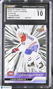 2023-24 Upper Deck Lucas Condotta Outburst Young Guns Rookie #484 CGC 10