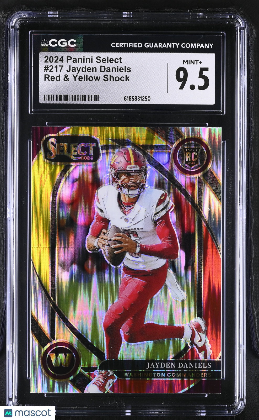 2024 Panini Select Jayden Daniels Red Yellow Shock Rookie 217 CGC 9.5 Commanders