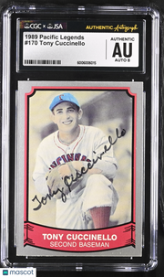 1989 Pacific Legends Tony Cuccinello #170 CGC Authentic JSA Auto 8