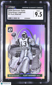 2024 Donruss Optic Kurt Warner Downtown Legends #2 CGC 9.5 St. Louis Rams