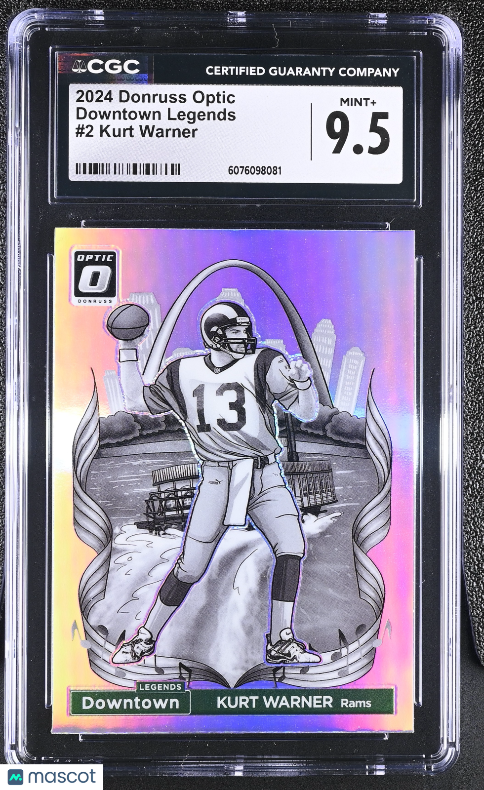 2024 Donruss Optic Kurt Warner Downtown Legends #2 CGC 9.5 St. Louis Rams