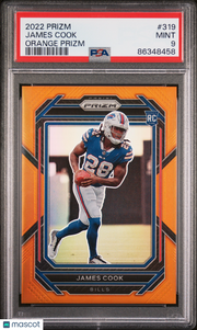 2022 Panini Prizm James Cook Orange /249 Rookie #319 PSA 9 Buffalo Bills
