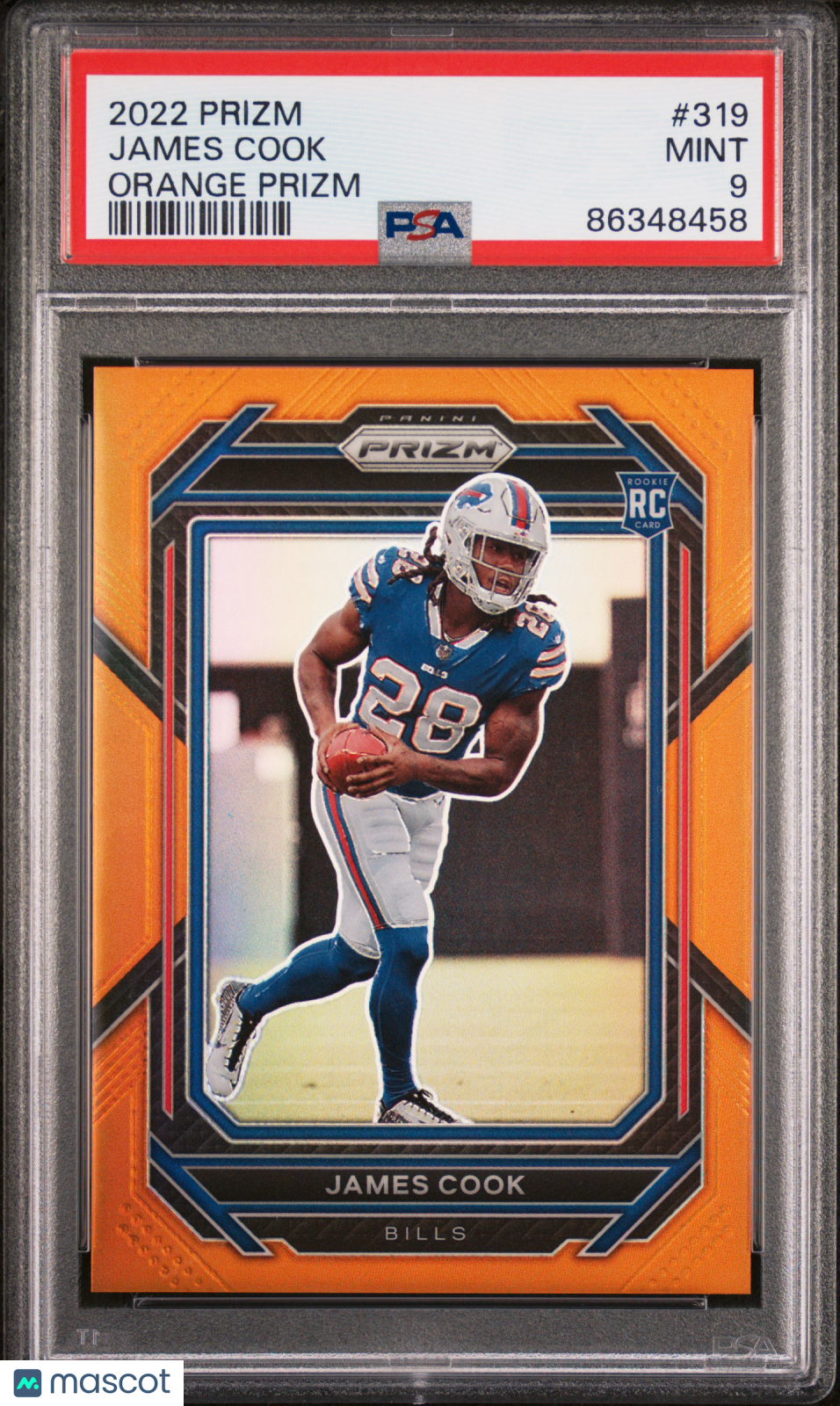 2022 Panini Prizm James Cook Orange /249 Rookie #319 PSA 9 Buffalo Bills