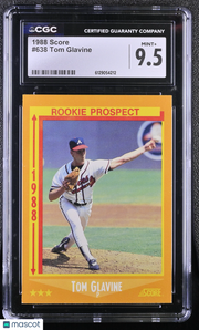 1988 Score Tom Glavine Rookie #638 CGC 9.5 Atlanta Braves
