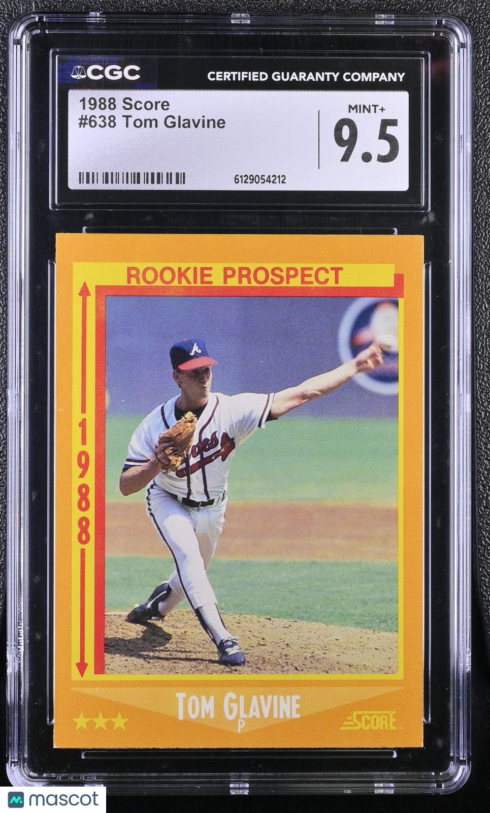 1988 Score Tom Glavine Rookie #638 CGC 9.5 Atlanta Braves