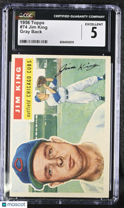 1956 Topps Jim King #74 Gray Back CGC 5
