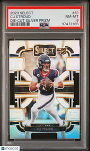 2023 Panini Select CJ Stroud Die Cut Silver Prizm #41 PSA 8