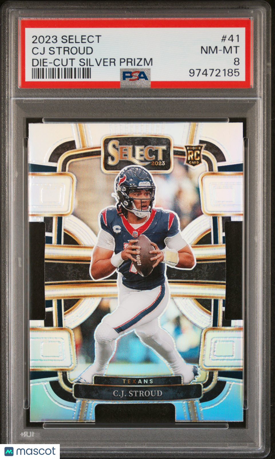 2023 Panini Select CJ Stroud Die Cut Silver Prizm #41 PSA 8