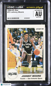 1984-85 Star Johnny Moore #72 CGC Authentic JSA San Antonio Spurs