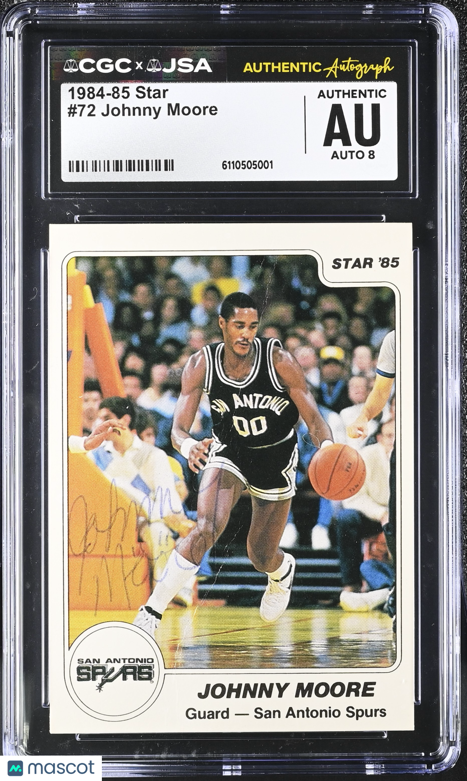 1984-85 Star Johnny Moore #72 CGC Authentic JSA San Antonio Spurs