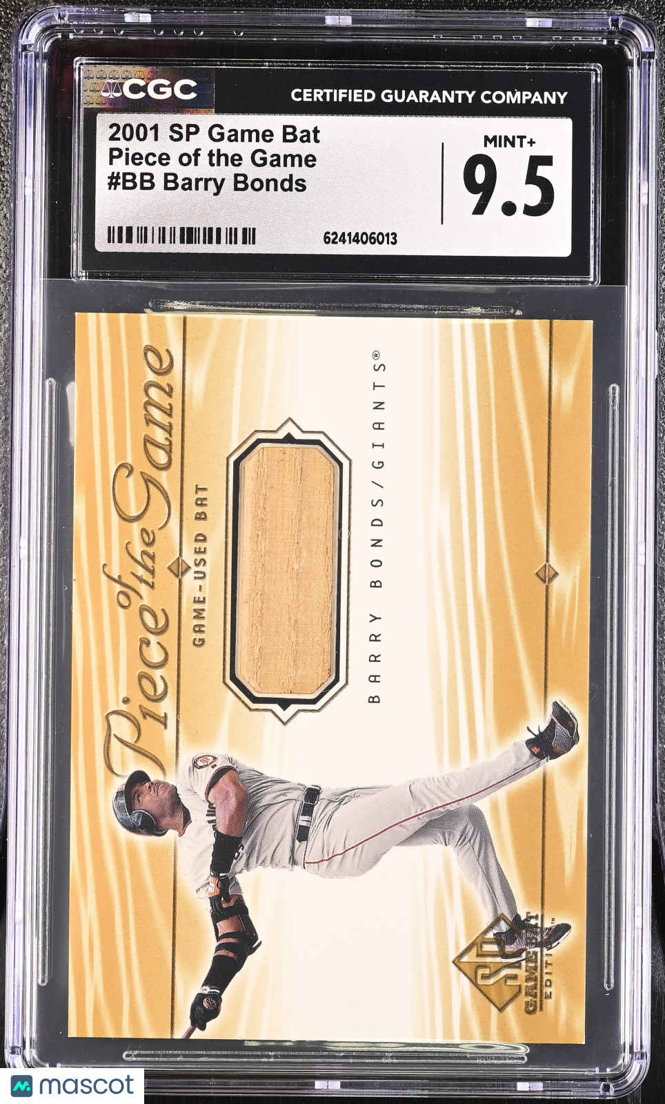 2001 SP Game Bat Barry Bonds Piece of the Game #BB CGC 9.5 San Francisco Giants