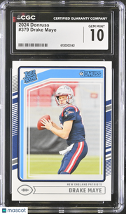 2024 Donruss Drake Maye Rookie #379 CGC 10 New England Patriots