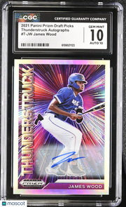 2021 Panini Prizm Draft Picks James Wood Rookie Thunderstruck Auto #T-JW CGC 10