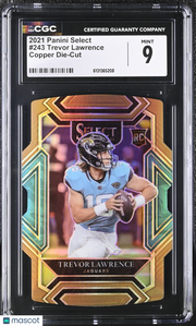 2021 Panini Select Trevor Lawrence Copper Die-Cut /199 Rookie #243 CGC 9 Jaguars