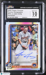 2025 Topps Chrome Jace Jung /499 Rookie Autographs #RA-JJ CGC 10 Tigers