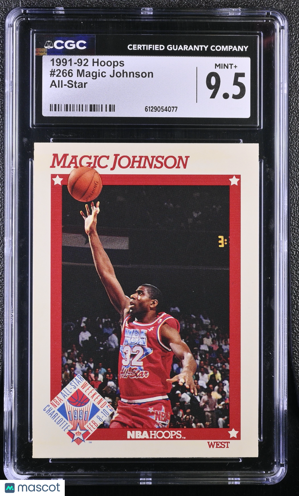 1991-92 Hoops Magic Johnson All-Star #266 CGC 9.5 Los Angeles Lakers