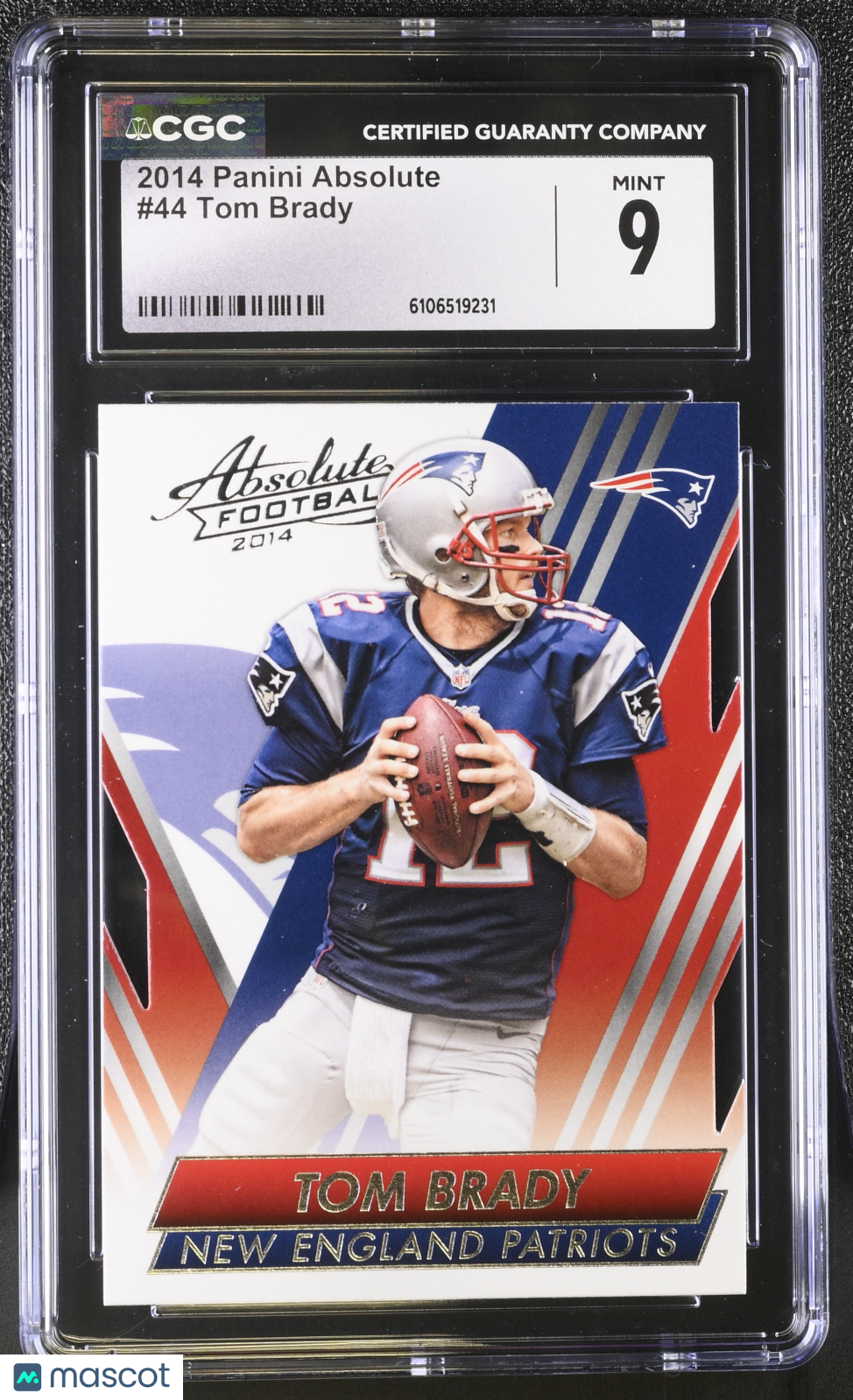 2014 Panini Absolute Tom Brady #44 CGC 9 New England Patriots